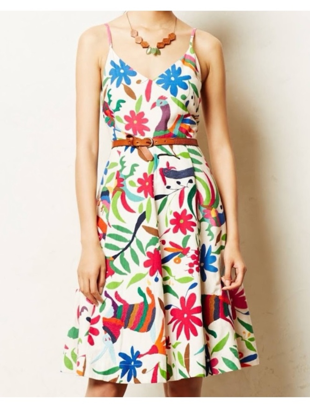 Anthropologie - Vanessa Virginia folk art dress - embroidered animals -  size 10